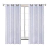 BGment Kids Room Curtains for Bedroom - Grommet Thermal Insulated Silver Star Print Room Darkening Curtains for Living Room, Set of 2 Panels, 52 x 63 Inch, Grey - Retail: $32