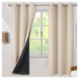BGment Thermal Insulated 100% Blackout Curtains 72 Inch Length 2 Panels, Total Light Blocking Curtains for Bedroom, Grommet Window Drapes with Thick Black Liner, 42 Inch Wide Each Panel, Taupe  - Reta