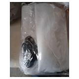 MYSKY HOME 100% White Blackout Curtains for Living Room Bedroom 84 Inches Long Total Light Blocking Drapes for Girls Room Thermal Insulated Curtains with Pom Pom Sheer Grommet Set of 2, 52W x 84L - Re