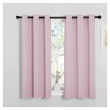 NICETOWN Room Darkening Curtain Panels for Girls Room, Nursery Essential Thermal Insulated Grommet Drapes for Small Window (Baby Pink, 2 PCs, 34 x 45 inch) - Retail: $20