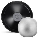 Covzoe 2 Pack Shot Put Ball and Throwing Discus Set, 1 kg Training Discus and About 12Lb Iron Shot Put Track for Outdoor Sports Practice Field Training - Retail: $30