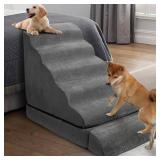 Dog Stairs & Steps for High Beds 30-36 Inches Tall for Small Dogs, LitaiL Pet Stairs/Steps for Beds 30 Inches High, Non-Slip Dog Ramps for Older Cats - Retail: $90