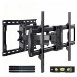 Full Motion TV Wall Mount Bracket for Most 32-85 inch TVs,TV Mount with Dual Articulating Arms,Tilt/Swivel/Extension/Leveling,Fits 8 12 16" Studs,Max VESA 600x400mm, Holds up to 132lbs - Retail: $34
