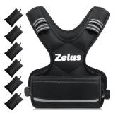 ZELUS Weighted Vest for Men and Women | 4-10lb/11-20lb/20-32lb Vest with 6 Ironsand Weights for Home Workouts | Adjustable Body Weight Vest Exercise Set for Cardio and Strength Training (4-10 lb.) - R
