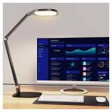 LitONES LED Desk Lamp for Home Office, Eye-Caring Diffused Desk Light, 3 Color Temperature 10 Brightness Computer Light, Dimmable Desk Light with Memory & Timer Func, Metal Swing Arm Table Lamp - Reta