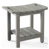 oridom HIPS Shower Benches for Inside Shower, Shower Stool with Space-Efficient Storage Shelf, Waterproof Shower Chair Seat for Spa Bathroom(Light Gray) - Retail: $54