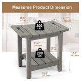 oridom HIPS Shower Benches for Inside Shower, Shower Stool with Space-Efficient Storage Shelf, Waterproof Shower Chair Seat for Spa Bathroom(Light Gray) - Retail: $54