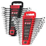 30-Piece Combination Wrench Set - Open End Wrench Set with Organizer Professional 12 Point Wrench Kit Tool for Mechanic Garages Workshops 1/4