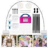 RUBFAC Balloon Arch Kit and Balloon Pump, 10Ft Wide Adjustable Balloon Arch Stand for Floor Frame with Electric Pump Bases Balloon Accessories for Birthday Party Baby Shower Festival Decorations Teste