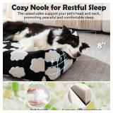 JOEJOY Medium Dog Bed Medium Size Dog, Rectangle Washable Orthopedic Pet Bed with Removable Zipper Cover, Cute Soft Calming Puppy Pet Bed with Jacquard Shaggy Plush & Non Skid Bottom - Retail: $40