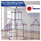 V-Opitos 180 Pack Fort Building Kits for Kids Age 4, 5, 6, 7, 8+ Years Old, Creative STEM Building Toys for DIY Castles, Tunnels, Play Tent, Ideal Christmas, Birthday Gifts for Boys & Girls - Retail: 