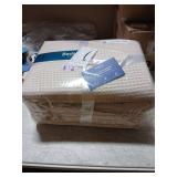 Bedsure Gentlesoft 100% Cotton Large Blanket Oversized King for Bed - Breathable Thick Waffle Weave Blanket for Summer, Couch Cover, Light Beige, 120x94 inches - Retail: $85