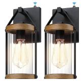 LONEDRUID 2 Pack Dusk to Dawn Outdoor Wall Light Fixtures Photocell Sensor Exterior Lantern Sconce Lighting Waterproof Outside Wall Mount Lamp for House Patio Garage Entryway Doorway - Retail: $70