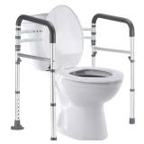 Lianjindun Toilet Safety Rails, Adjustable Toilet Frame for Elderly, Seniors, Handicap & Disabled, Foldable Handicap Toilet Handles Fit Any Toilets (300 LB) - Retail: $50