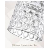 FEMILA 4" Black Pendant Light, Hammered Glass Chandelier, Dining Room Light Fixtures Over Table, 4FY86MIL-3PK BK - Retail: $50