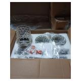 FEMILA 4" Black Pendant Light, Hammered Glass Chandelier, Dining Room Light Fixtures Over Table, 4FY86MIL-3PK BK - Retail: $50