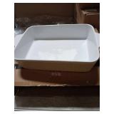 MALACASA 4.4 QT Baking Dish, 9x13 Large Casserole Dish for Oven, Ceramic Baking Pan, Rectangular Lasagna Pan Deep with Handles for Baking, Durable Microwave Oven Safe, Wedding Gift,White, Series BAKE-