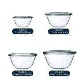 M MCIRCO Glass Mixing Bowls with Lids,  2 Packs Glass Bowl Set, Nesting Bowls for Meal Prep, Food Storage, Bowls For Cooking, Baking, BPA-Free, - Retail: $30