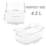 Tiawudi 12 Pack Plastic Storage Bins, Multi-Use Organizer Bins, Pantry Organizer, Clear Storage Containers for Home, Kitchen, Office, Cabinet, Shelf and Fridge Organization - Retail: $29