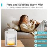 Livatro Stainless Steel Humidifier, 3L Warm Mist Humidifier, Easy Clean with Warm Steam Humidifier, Healthy Air Mist Humidifiers for Bedroom Living Room, with Sleep Mode and Auto-off Setting - Retail: