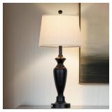 Cinyirong 30" Tall Black Table Lamp, 3-Way Dimmable Touch Control Bedside Lamp with USB A+C & AC Outlet for Bedroom, Living Room (1 Pack) - Retail: $70