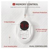 Bwarm Waterproof Heated Mattress Pad, ETL Certified Bed Warmer with Memory Function 9 Heat Settings, 1-12 Hours Auto Off Deep Pocket, Machine Washable, White CA King - Retail: $63