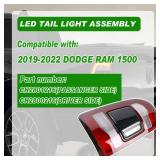 Lochnchn LED Tail Lights Assembly Without Blind Spot Compatible with Ram 1500 2019 2020 2021 2022 Left Driver Side Taillights Rear Brake Light Tail Lamps Replace 55112993AB Black Smoke - Retail: $95
