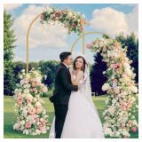 Metal Arch Backdrop Stand 7.2FT+6FT Wedding Arch Backdrop Stand Set of 2 Gold Arch Backdrop Stand for Valentines Day Party Wedding Ceremony Baby Shower Birthday Floral Balloon Decration - Retail: $42
