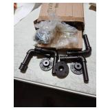 Helsin 2 Tier Industrial Pipe Floating Bathroom Shelves, 16inch Rustic Wood Wall Mounted Shelf, Storage Rack Sundries Holder for Kitchen Office Bathroom Organization & Home Decor - Retail: $40