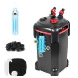 PONDFORSE 264GPH Canister Filter, 3-Stage External Aquarium Filter Ultra-Quiet Water Circulation Cleaning Machine with Media for Fish Tanks and Aquariums Up to 75 Gallons (264GPH) - Retail: $80