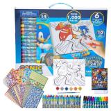 Innovative Designs Sonic The Hedgehog Creative Coloring Canvas Painting and Activity Set for Kids, 1000+ pcs