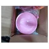 Lawei 24 Pack Plastic Ice Cream Bowls with Spoons, Reusable Fun Ice Cream Cups Bulks, 6 Cartoon Candy Color Cute Ice Cream Dessert Bowls Set for Sundae Frozen Yogurt Summer Holiday Parties