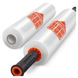 JARLINK Stretch Film, 15 Inch x 1000 Feet Shrink Wrap for Pallet Wrap, Industrial Strength Stretch Wrap with Handles, Moving Wrapping Plastic Roll, 60 Gauge, 2 Pack, Clear
