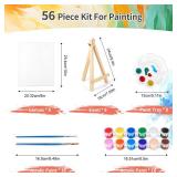 8 Pack 8 * 10In Canvas Boards for Painting, Art Canvas for Drawing with 16 Brushes & 8 Paint Trays & 16 Acrylic Paint, Mini Painting Canvas with Easel Set, Painting Kits for Adults Party