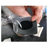 316 Upgraded Chainmail Scrubber with Silicone Handle Cast Iron Cleaner for Cast Iron Grill Pan Skillet Wok Bakeware Ergonomic to Hold Easy to Use Dishwasher Safe, Scrubber + Scraper + Towel (Black)