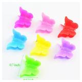 100 Packs Assorted Color Butterfly Hair Clips, Bantoye Beautiful Mini Hair Accessories for Girls and Women, Random Color