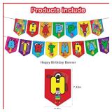 Number Birthday Party Decorations, Cartoon Number Advanture Theme Party Supplies with Banner, Cake Topper, Cupcake Toppers, Balloons for Boys Girls Birthday Baby Shower Party Favors