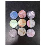 Honoson 9 Pieces Cell Phone Grip Holder Collapsible Holder Colorful Self-Adhesive Finger Ring Sublimation for Smartphone and Tablets(Marble)