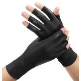 FREETOO Copper Arthritis Gloves for Pain Relief, Strengthen Compression Gloves to Alleviate Hand Pains,Swelling, Fingerless Computer Typing Gloves for Rheumatoid, Tendonitis Women/Men S-Size