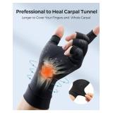 FREETOO Copper Arthritis Gloves for Pain Relief, Strengthen Compression Gloves to Alleviate Hand Pains,Swelling, Fingerless Computer Typing Gloves for Rheumatoid, Tendonitis Women/Men S-Size