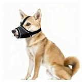 AiliStar Soft Dog Muzzle Mesh Pet Muzzle for Dogs Dog Muzzles with Reflective Stripe Prevent for Biting Barking Chewing Black Medium