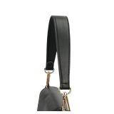 Flat Grain Leather Replacement Straps for Handbags Purse Straps Replacement Crossbody Gunblack Clasps Women Purse Making 14.17(36CM) Long Black
