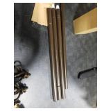 KAMANINA Bronze Curtain Rod 32 to 58 Inch(2.6-4.8ft), Adjustable Curtain Rods for Windows 28 to 48 Inch, 3/4 Inch Splicing Drapery Rods with Twisted Cage Finial