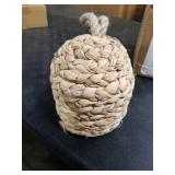 CHI AN HOME 4.4lbs Natural Door Stopper for Bottom of Door Decorative Heavy Duty Door Stop with Handle Wicker Cute Door Stopper for Modern Farmhouse Water Hyacinth Home Decor 4.7 D x 6.3 H