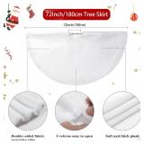72 Inch White Christmas Tree Skirt Faux Fur Large Tree Skirt for Christmas Tree Decorations Xmas Party Holiday