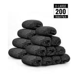 Buself X-Large 200 Count Shoe Covers Disposable Non-Slip, Premium Cloth Boot Covers, Slip-resistant, Durable, Breathable, Non-toxic, Recyclable, Stretchable Fits Up to Size 13 US Men - Black