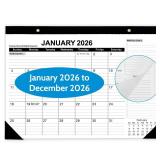 2026 Desk Calendar - Desk Calendar 2026 from Jan. 2026 to Dec 2026, Large 17 x 12 Desktop Monthly Calendar with Clear Waterproof Cover for Home School Office Desk Top Organizing