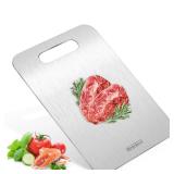 Stron-Dura Cutting Board, Cutting Boards for Kitchen, Titanium Cutting Board, Foodgrade Stainless Steel Cutting Board for Meat,Fruit, Vegetables, Outdoor or Indoor, M 13.4 * 9 1 BOARD