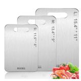 Stron-Dura Cutting Board, Cutting Boards for Kitchen, Titanium Cutting Board, Foodgrade Stainless Steel Cutting Board for Meat,Fruit, Vegetables, Outdoor or Indoor, M 13.4 * 9 1 BOARD