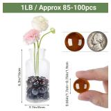 Suream Glass Rocks for Vases, 1 LB Dark Amber Marbles for Centerpieces, Glass Pebbles Marbles for Vases Fillers Fish Tank Aquarium Table Scatters DIY Crafts